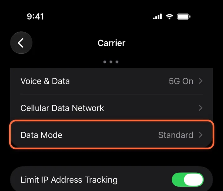 Data Mode on the Alpha eSIM line